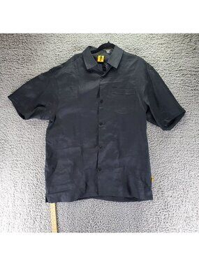 Steve Harvey Shirt Mens 2XL Black Short Sleeve Button-Up 100% Linen